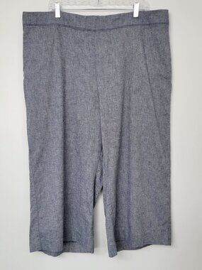 Lane Bryant Linen Blend Tailored Pedal Pusher Pull on Capris Coastal